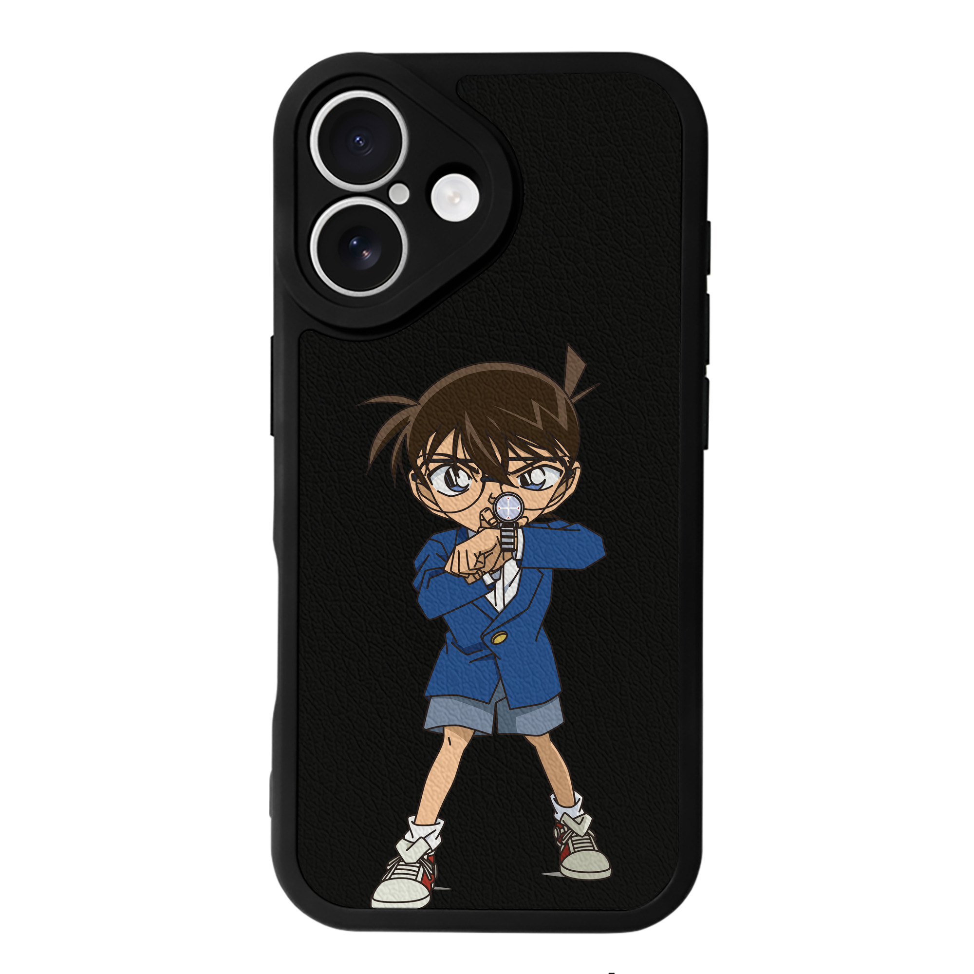 （画像用） 名探偵コナン 江戸川 コナン Detective Conan Conan Edogawa 【iPhone 16シリーズ対応】シリコンスマホケース（レザー調） 材質：シリコン